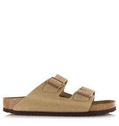 Sandały Birkenstock Arizona Dorosłych. Brązowe sandały Birkenstock, bez wzorów, z materiału, bez obcasa, bez zapięcia. Za 530.45 zł.
