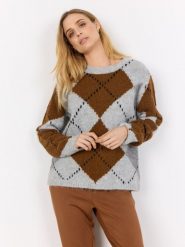 Soyaconcept® sweter z dzianiny z zawartością wełny - SC-Acacie 1 Kobiety szary|brązowy|czarny, M. Brązowe swetry m, bez wzorów, z dzianiny, bez ramiączek. Za 229.95 zł.