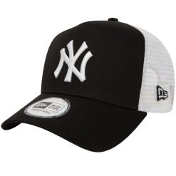 Czapka z daszkiem New Era New York Yankees Clean A Frame Trucker Czarna 11588491. Białe czapki z daszkiem New Era, bez wzorów, z bawełny, sportowe. Za 119.99 zł.