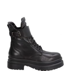 CZARNE BOTKI EDEN05 VIT NERO. Czarne botki Venezia, bez wzorów, ze skóry, bez obcasa, bez zapięcia. Za 249.00 zł.