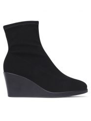 Jenny Fairy Botki WYL3209-1 Czarny. Czarne botki Jenny Fairy, bez wzorów, z materiału, bez obcasa, na koturnie, bez zapięcia. Za 109.99 zł.