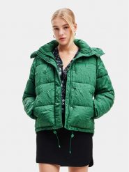 Desigual Kurtka puchowa 23WWEW72 Zielony Regular Fit. Zielone kurtki Desigual, na zimę, xl, bez wzorów, z puchu, bez kaptura. Za 379.99 zł.