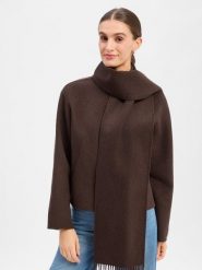 Comma sweter wełniany Kobiety brązowy, XS. Brązowe swetry comma, xs, bez wzorów, z wełny, eleganckie, bez ramiączek. Za 799.95 zł.