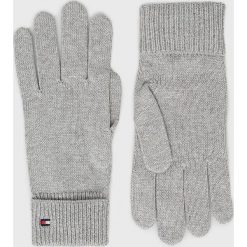 Tommy Hilfiger rękawiczki z domieszką kaszmiru damskie kolor szary. Szare rękawiczki Tommy Hilfiger, bez wzorów, z kaszmiru. W wyprzedaży za 138.99 zł.