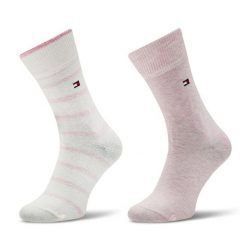 Skarpety długie Tommy Hilfiger. Czerwone skarpetki Tommy Hilfiger, bez wzorów. Za 39.99 zł.