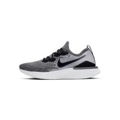 Buty do chodzenia damskie Nike Epic React Flyknit 2. Szare buty treningowe Nike, bez wzorów, z materiału, bez zapięcia, do biegania. Za 666.05 zł.
