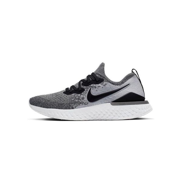 Buty do chodzenia damskie Nike Epic React Flyknit 2. Szare buty treningowe Nike, bez wzorów, z materiału, bez zapięcia, do biegania. Za 668.90 zł.