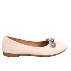 Baleriny z cyrkoniami Duvall Beige beżowy. Brązowe baleriny bez wzorów, z materiału, eleganckie, bez obcasa, bez zapięcia. Za 91.06 zł.