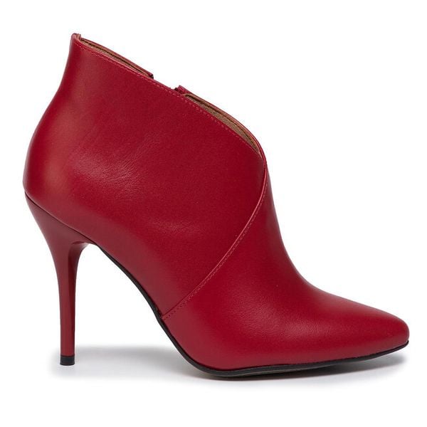 Botki R.Polański. Czerwone botki R.Polański, bez wzorów, bez obcasa, na szpilce, bez zapięcia. Za 439.99 zł.