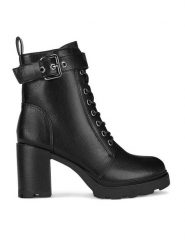 JENNY Botki WS6321-03 Czarny. Czarne botki Jenny, bez wzorów, bez obcasa, na słupku, bez zapięcia. Za 125.99 zł.