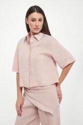 Koszula damska lniana Origine MARELLA SPORT. Koszule Marella, bez wzorów, sportowe, bez kołnierzyka, bez ramiączek. Za 849.00 zł.