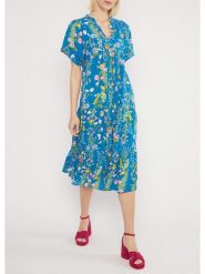 Blutsgeschwister Sukienka "Saint Tropengreek midsummer night's dream" w kolorze niebieskim rozmiar: M. Niebieskie sukienki Blutsgeschwister, na imprezę, m, bez wzorów, z wiskozy, klasyczne, bez kołnierzyka, bez ramiączek, midi. Za 215.71 zł.