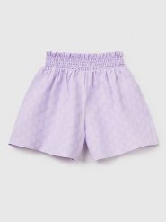 Benetton Lniane szorty w kolorze fioletowym rozmiar: 140. Różowe szorty Benetton, bez wzorów. Za 66.16 zł.