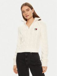 Tommy Jeans Sweter DW0DW20269 Écru Regular Fit. Swetry Tommy Jeans, l, bez wzorów, z jeansu, bez ramiączek. Za 419.99 zł.