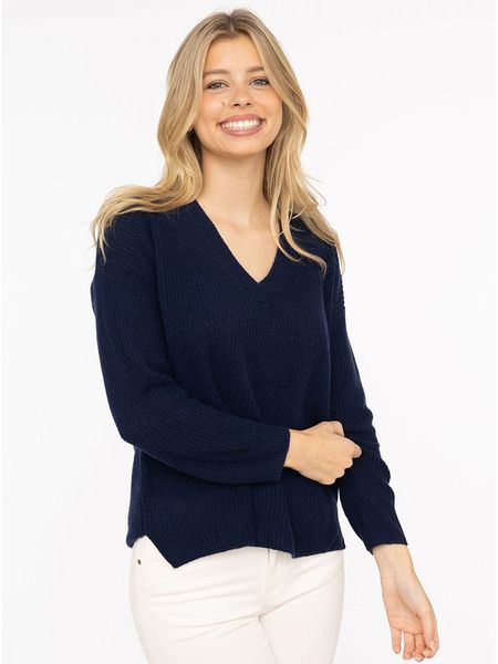 Zwillingsherz Kaszmirowy sweter w kolorze granatowym rozmiar: L. Niebieskie swetry Zwillingsherz, l, bez wzorów, z kaszmiru, bez ramiączek. Za 432.80 zł.