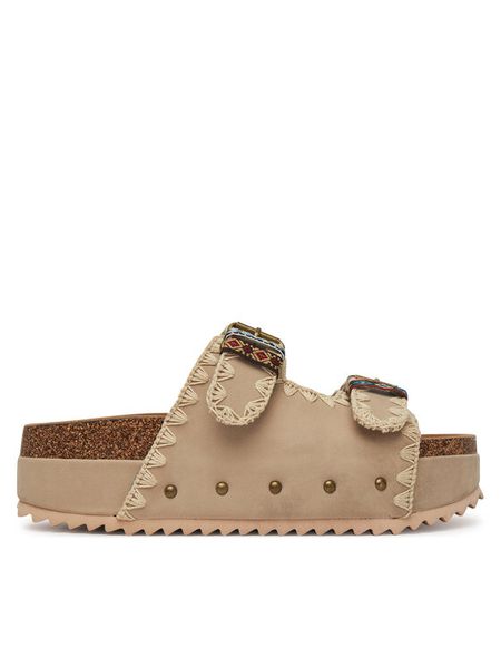 DeeZee Klapki LB-P1684 Beżowy. Brązowe klapki DeeZee, bez wzorów, z materiału, bez obcasa, bez zapięcia. Za 119.99 zł.