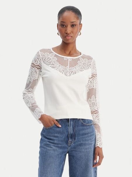 Morgan Bluzka 261-TCLARA Biały Regular Fit. Białe bluzki Morgan, m, bez wzorów, z syntetyku, bez kołnierzyka, bez ramiączek. Za 199.99 zł.