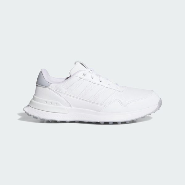 Skórzane buty golfowe bez kolców S2G 26. Białe buty treningowe adidas, z aplikacjami, z gumy, bez zapięcia, na golfa. Za 569.00 zł.