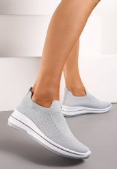 Szare Casualowe Buty Sportowe na Płaskiej Podeszwie bez Zapięcia Adalora. Szare buty sportowe lifestyle Renee, na lato, bez wzorów, z jeansu, bez zapięcia. W wyprzedaży za 32.99 zł.