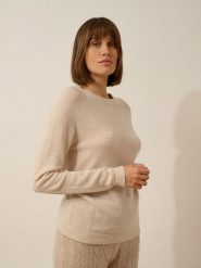 Just Cashmere Kaszmirowy sweter "Jane" w kolorze beżowym rozmiar: M. Brązowe swetry Just Cashmere, m, bez wzorów, z kaszmiru, bez ramiączek. Za 327.10 zł.