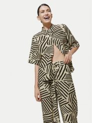 Vila Koszula Sasja 14102850 Beżowy Loose Fit. Brązowe koszule Vila, bez wzorów, z wiskozy, bez kołnierzyka, bez ramiączek. Za 119.99 zł.