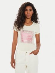 Guess T-Shirt W4YI24 J1314 Écru Regular Fit. T-shirty Guess, xl, z aplikacjami, z bawełny, bez kołnierzyka, bez ramiączek. Za 269.99 zł.