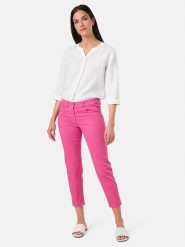 Gerry Weber Rybaczki dżinsowe w kolorze różowym rozmiar: 38. Różowe jeansy Gerry Weber, z aplikacjami, ze skóry, klasyczne. Za 192.79 zł.