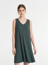 OPUS Sukienka "Winga" w kolorze khaki rozmiar: 40. Brązowe sukienki Opus, bez wzorów, prążkowane, bez kołnierzyka, bez ramiączek, mini. Za 104.14 zł.