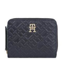 Mały Portfel Damski Tommy Hilfiger. Czarne portfele Tommy Hilfiger, bez wzorów. Za 189.99 zł.