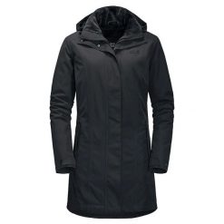 Płaszcz damski Jack Wolfskin madison avenue. Czarne płaszcze Jack Wolfskin, l, bez wzorów, z materiału, street, bez kaptura. Za 1,249.00 zł.