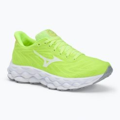 Buty do biegania damskie Mizuno Wave Sky 8 mizuno neo lime/white/pristine. Zielone buty do biegania Mizuno, bez wzorów, z materiału, bez zapięcia, do biegania, mizuno wave. Za 369.99 zł.