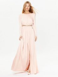 Elisabetta Franchi Sukienka wieczorowa AB-456-32E2-V780 Różowy Slim Fit. Czerwone sukienki Elisabetta Franchi, bez wzorów, wizytowe, bez kołnierzyka, bez ramiączek. Za 4,259.00 zł.