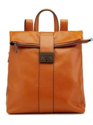Lia Biassoni Skórzany plecak w kolorze jasnobrązowym - 34 x 41 x 12 cm rozmiar: onesize. Brązowe plecaki Lia Biassoni, bez wzorów, z materiału, na ramię, bez dodatków. Za 298.67 zł.