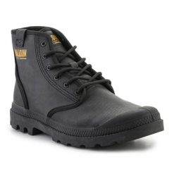 Buty Palladium Pampa Hi Coated U 74375-008-M Black czarne. Czarne buty treningowe bez wzorów, z gumy, przed kolano, bez zapięcia. Za 544.84 zł.