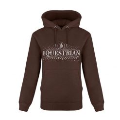Bluza z motywem jeździeckim JD ATTACK Cindy. Brązowe bluzy JD ATTACK, l, z aplikacjami, z bawełny, eleganckie, bez ramiączek, bez kaptura. Za 229.00 zł.