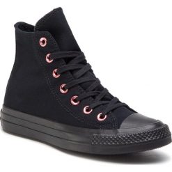 Trampki CONVERSE - Ctas Hi 163286C Black/Rhubarb/Black. Czarne trampki Converse, bez wzorów, z gumy, bez zapięcia. W wyprzedaży za 219.00 zł.
