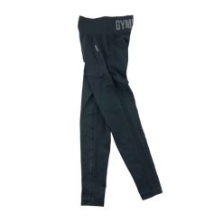 Second life - Legginsy damskie Flex High Gymshark czarne - Jak nowy. Czarne legginsy Gymshark, bez wzorów, z materiału, eleganckie. Za 106.46 zł.