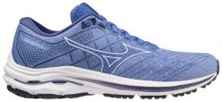 Buty do biegania damskie Mizuno Wave Inspire 18 amparo blue/white/deep cobalt. Niebieskie buty do biegania Mizuno, bez wzorów, bez zapięcia, do biegania, mizuno wave. Za 269.99 zł.