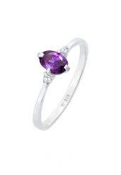 Elli Damski soliter zaręczynowy filetowy błysk z cyrkoniami w srebrze 925 Sterling Silver Pierścionki 1 ct. Szare pierścionki Elli, z cyrkonią, srebrne. Za 283.99 zł.
