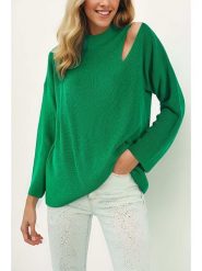 Milan Kiss Sweter w kolorze zielonym rozmiar: S. Zielone swetry Milan Kiss, s, bez wzorów, z wełny, bez ramiączek. Za 153.34 zł.