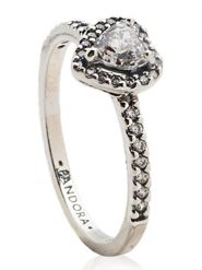 Pandora Srebrny pierścionek z cyrkoniami rozmiar: 54. Szare pierścionki Pandora, z cyrkonią, srebrne. Za 295.99 zł.