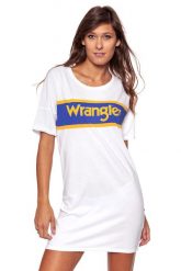 DAMSKA SUKIENKA WRANGLER B&Y TEE DRESS WHITE W902LF612. Białe sukienki Wrangler, m, bez wzorów, sportowe, bez kołnierzyka, bez ramiączek, sportowe. Za 99.99 zł.