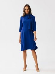 Stylove Sukienka w kolorze niebieskim rozmiar: S. Niebieskie sukienki Stylove, na co dzień, s, bez wzorów, bez kołnierzyka, bez ramiączek, midi, proste. Za 166.49 zł.