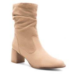 Botki Clara Barson. Brązowe botki Clara Barson, bez wzorów, bez obcasa, na słupku, bez zapięcia. Za 89.99 zł.