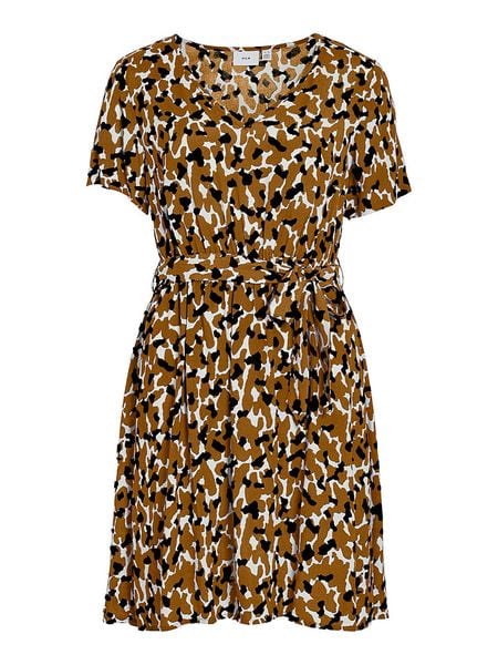 Vila Sukienka w kolorze jasnobrązowym rozmiar: 38. Brązowe sukienki Vila, na co dzień, s, bez wzorów, z tkaniny, klasyczne, bez kołnierzyka, bez ramiączek, midi, proste. Za 70.08 zł.