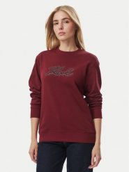 KARL LAGERFELD Bluza Rhinestone B4W20007 Czerwony ciemny Relaxed Fit. Czerwone bluzy KARL LAGERFELD, m, bez wzorów, z bawełny, bez kaptura. Za 649.99 zł.