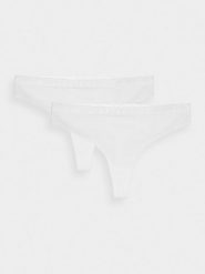 4F Bielizna stringi (2-pack) damskie - białe XS. Biała stringi 4f, bez wzorów, z bawełny. W wyprzedaży za 39.99 zł.