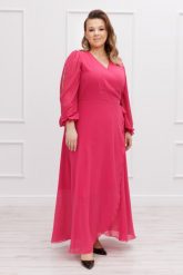 Szyfonowa długa amarantowa sukienka Nikole na wesele plus size xxl. Czerwone sukienki Moda Size Plus Iwanek, na wesele, plus size, bez wzorów, z elastanu, eleganckie, bez kołnierzyka, plus size, bez ramiączek, maxi. W wyprzedaży za 99.90 zł.