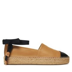 Espadryle Tory Burch. Brązowe espadryle Tory Burch, bez wzorów, bez obcasa. Za 1,399.00 zł.