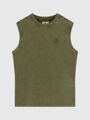 Champion Top w kolorze khaki rozmiar: S. Brązowe topy Champion, s, bez wzorów, z bawełny, bez kołnierzyka, bez ramiączek. Za 100.52 zł.